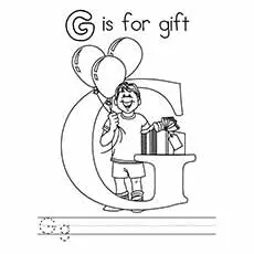 Gift letter G coloring pages