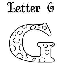 Spotted letter G coloring pages