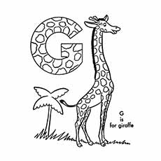 Tree letter G coloring pages