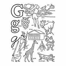 Forms of letter G letter G coloring pages