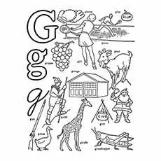 Forms of letter G letter G coloring pages