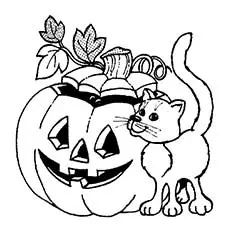 Gato Abobora, Disney Halloween coloring page