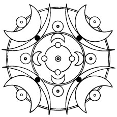 Moon design geometric coloring pages