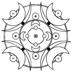 Moon design geometric coloring pages_image