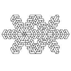 Square design geometric coloring pages
