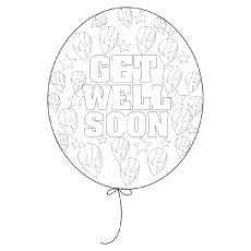 Get well soon balloons coloring page