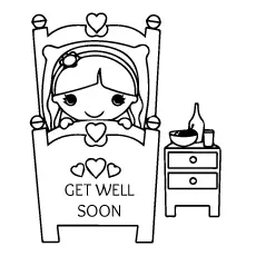 Get well soon baby coloring page