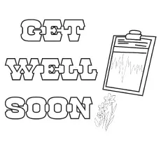 Writing Pad Get Well Soon coloring page