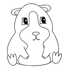 Sitting guinea pig coloring page