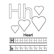 Practice writing small and capital letter H coloring pages