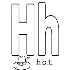 The hat starts with letter H coloring pages