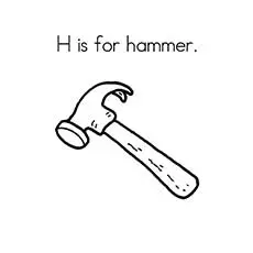 Hammer starts with letter H coloring pages