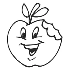 Half eaten apple coloring pages