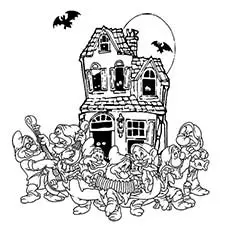 The Seven Dwarfs, Disney Halloween coloring page