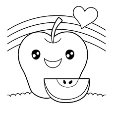Happy apple coloring pages