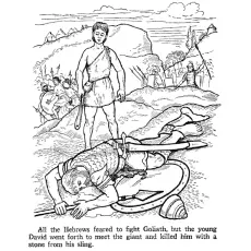 David Meet the War His Sling Coloring Pages