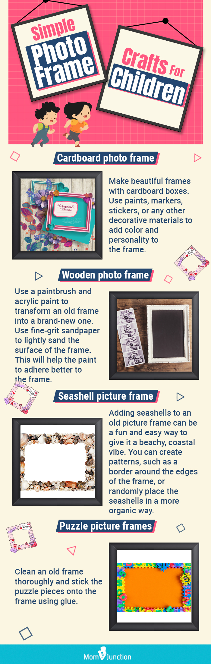 simple photo frame crafts for children (infographic)