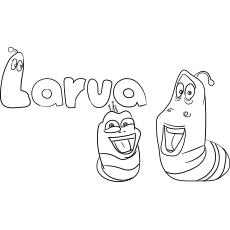 Free Printable Cartoon Larva Coloring Page for Kids 