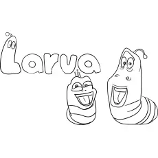 Larva cartoon coloring page