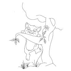 Lovely Kitty playing coloring pages