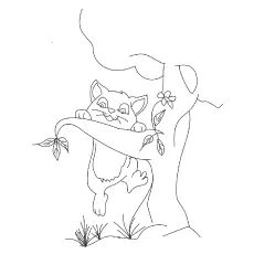 Lovely Kitty playing coloring pages