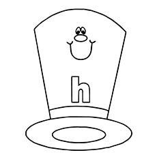 Hat starts with letter h coloring pages