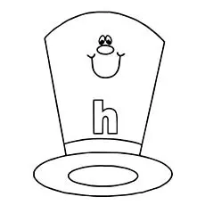 Hat starts with letter h coloring pages