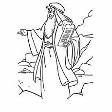 Coming down from Mount Sinai, Moses coloring page