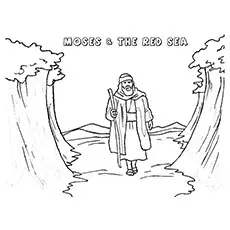 Moses and The Red-sea coloring page