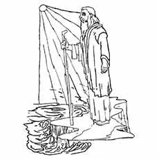 Sun Rise and Moses coloring page