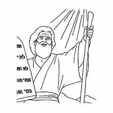 The Ten Commandments and Moses coloring page_image