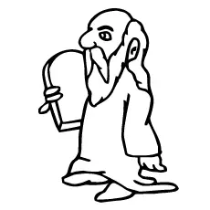 Moses with the laws coloring page