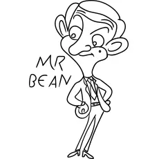 Mr. Bean cartoon coloring page