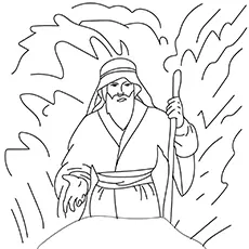 Moses parting the Red Sea coloring page