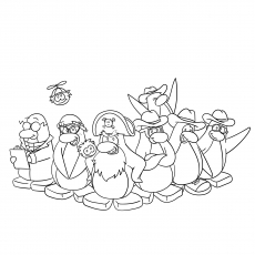 Penguin onvacation coloring pages