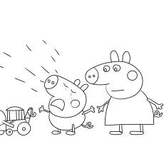 Crying peppa pig coloring pages