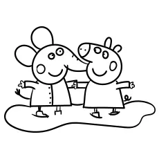 Elephant and peppa pig coloring pages