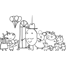 Mr potato comes to town peppa pig coloring pages