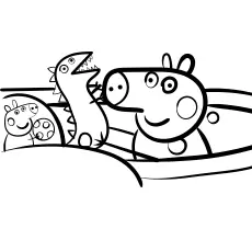 Dinosaur and peppa pig coloring pages