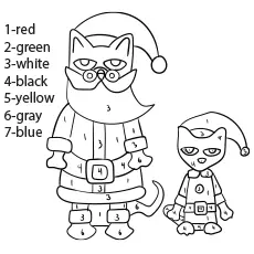 Pete during Christmas coloring page