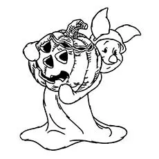 Piglet Halloween costume, Disney Halloween coloring page