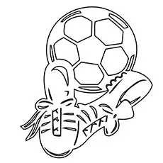 Popular shoes and soccer ball coloring page_image