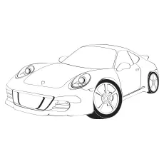 Porsche sports race car coloring page