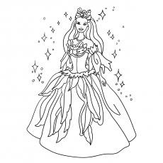 Princess Peach with stars coloring page