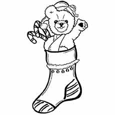 Christmas stocking doll coloring page