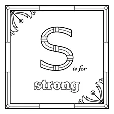 Strong starts with letter S coloring pages