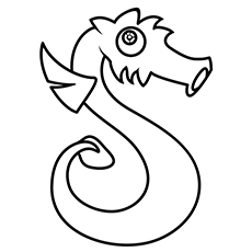 Sea horse starts with letter S coloring pages