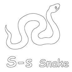 Snake starts with letter S coloring pages