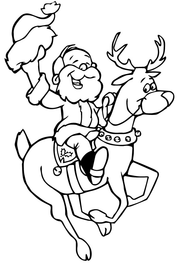 Santa-And-Reindeer-Coloring-Pages