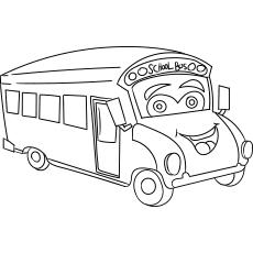 School bus preschool coloring page